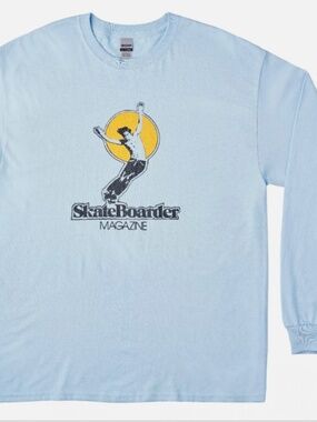 Retro SKATEBOARDER Magazine logo Long Sleeve t-shirt ( Skateboard tee )